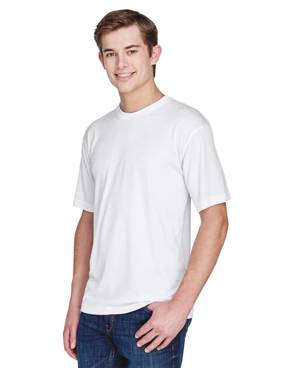 Men's Cool & Dry Basic Performance T-Shirt - OnModelFront - B932E1003 - White