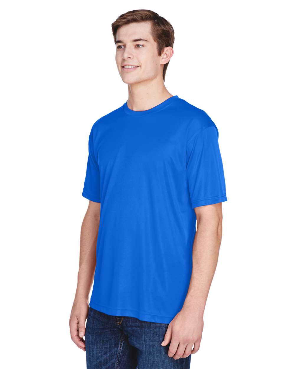 Men's Cool & Dry Basic Performance T-Shirt - OnModelSide - B932E1753 - Royal