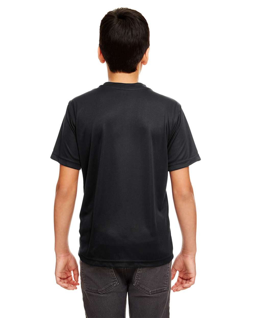 Youth Cool & Dry Basic Performance T-Shirt - OnModelBack - B934E1502 - Black