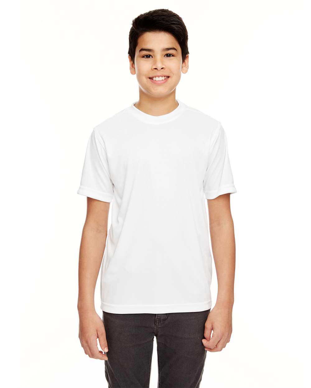 Youth Cool & Dry Basic Performance T-Shirt - OnModelFront - B934E1003 - White