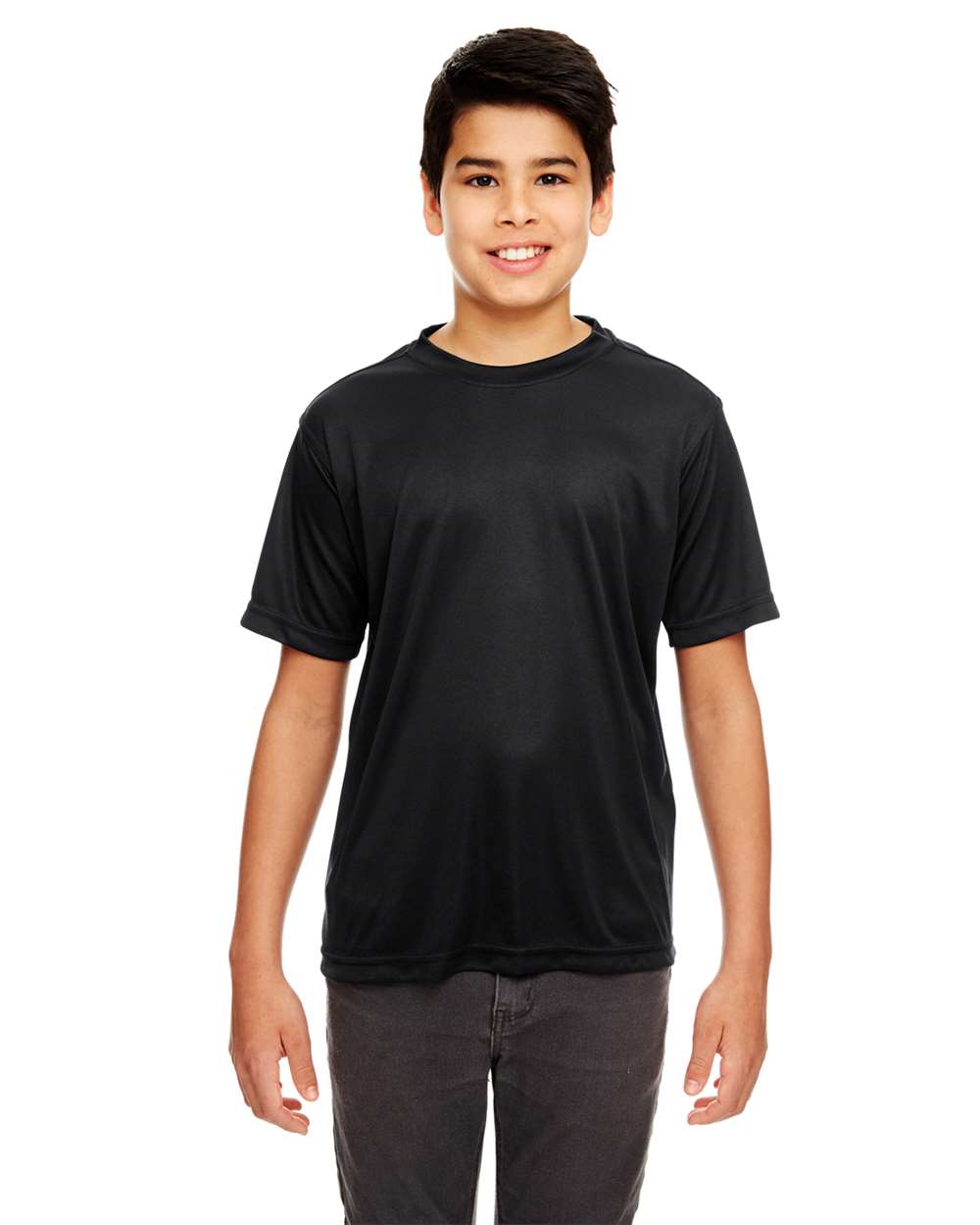 Youth Cool & Dry Basic Performance T-Shirt - OnModelFront - B934E1502 - Black