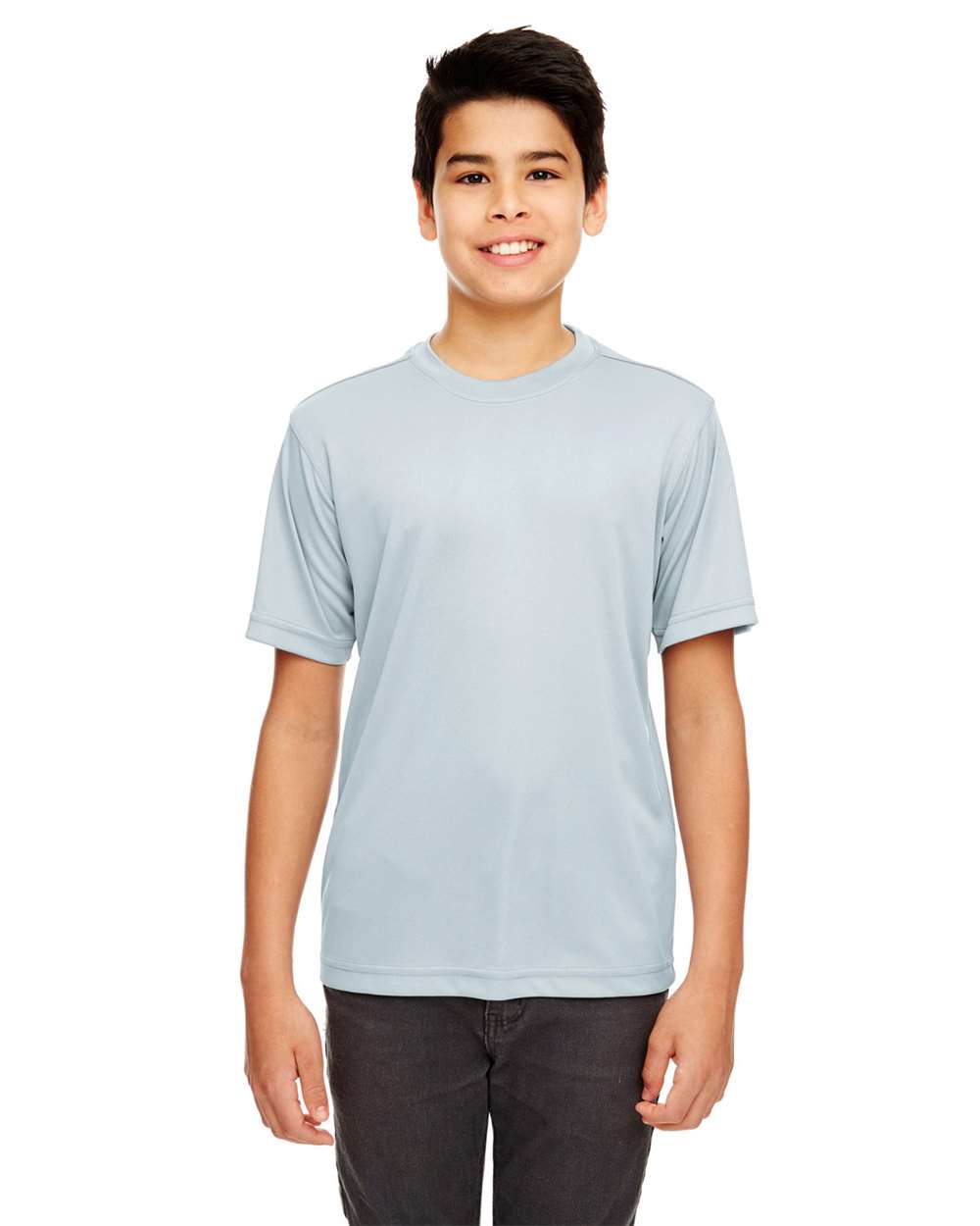 Youth Cool & Dry Basic Performance T-Shirt - OnModelFront - B934E1592 - Grey