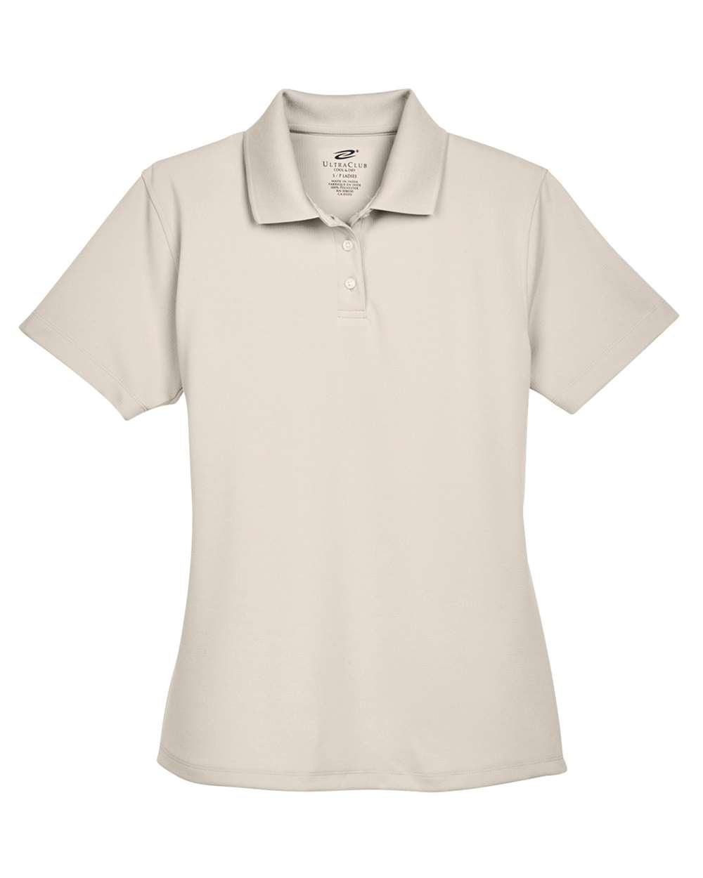 Women's Cool & Dry Stain-Release Performance Polo - Front - B915E1242 - Stone