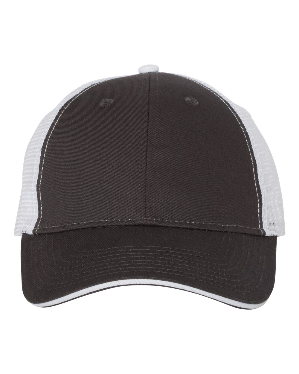Sandwich Trucker Cap - Front - B66095090 - Charcoal/ White