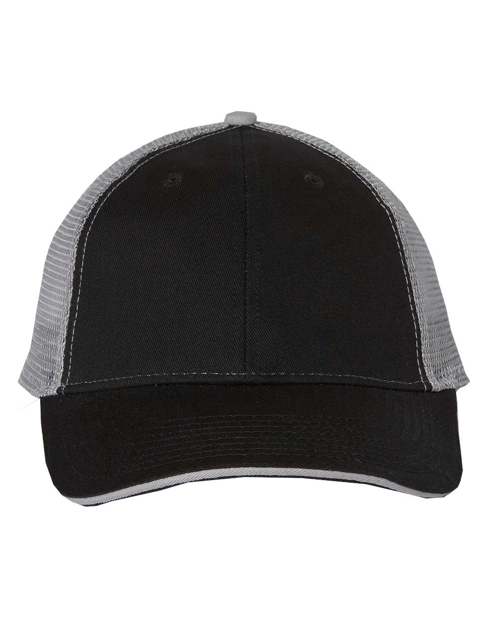 Sandwich Trucker Cap - Front - B66095350 - Black/ Grey