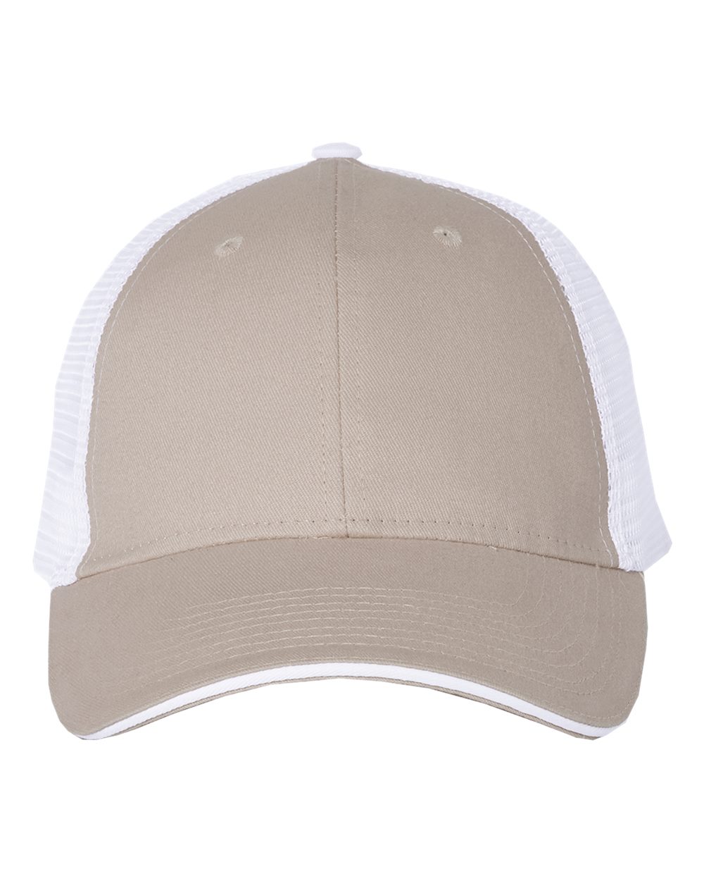 Sandwich Trucker Cap - Front - B66095430 - Khaki/ White