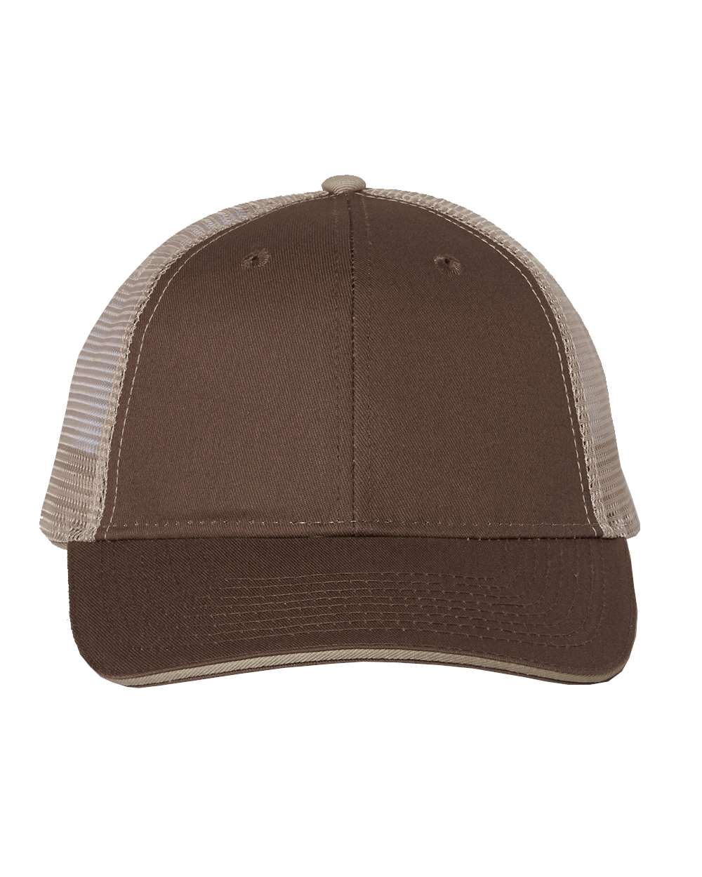 Sandwich Trucker Cap - Front - B66095550 - Brown/ Khaki