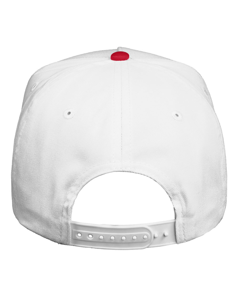 Five-Panel Twill Cap - Back - B27795290 - White/ Red