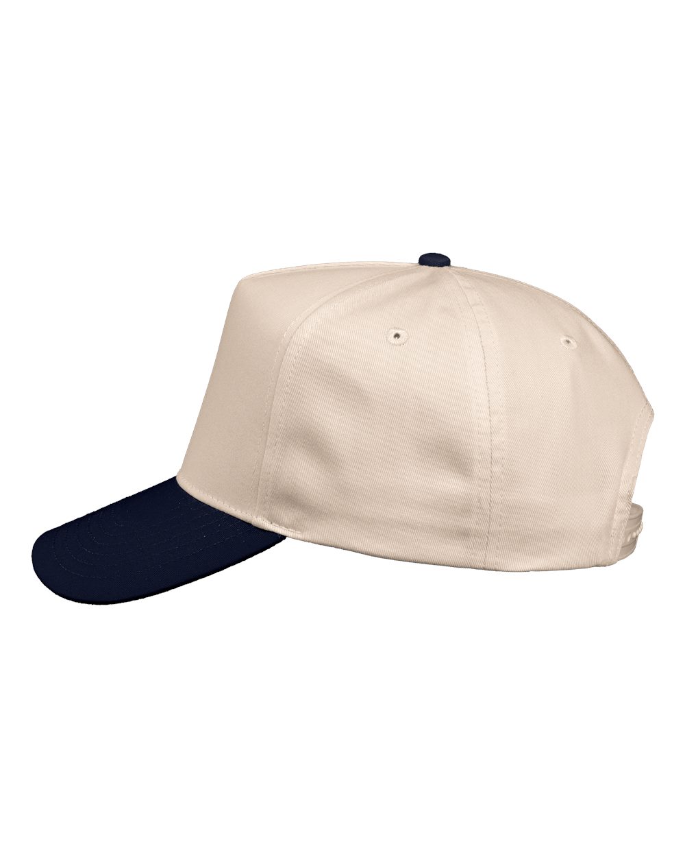 Five-Panel Twill Cap - DirectSide - B27795060 - Natural/ Navy