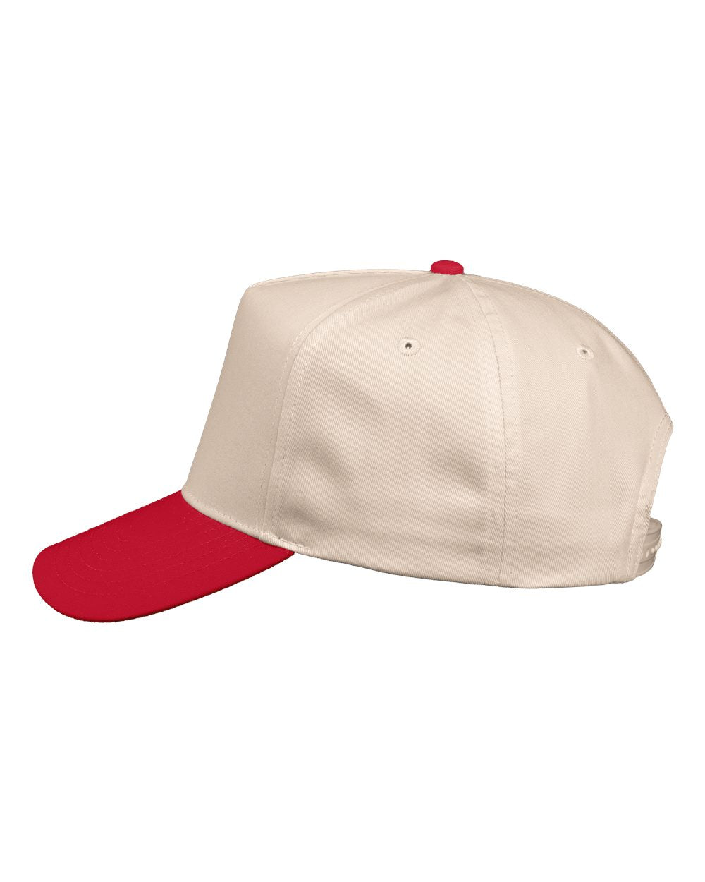 Five-Panel Twill Cap - DirectSide - B27795070 - Natural/ Red