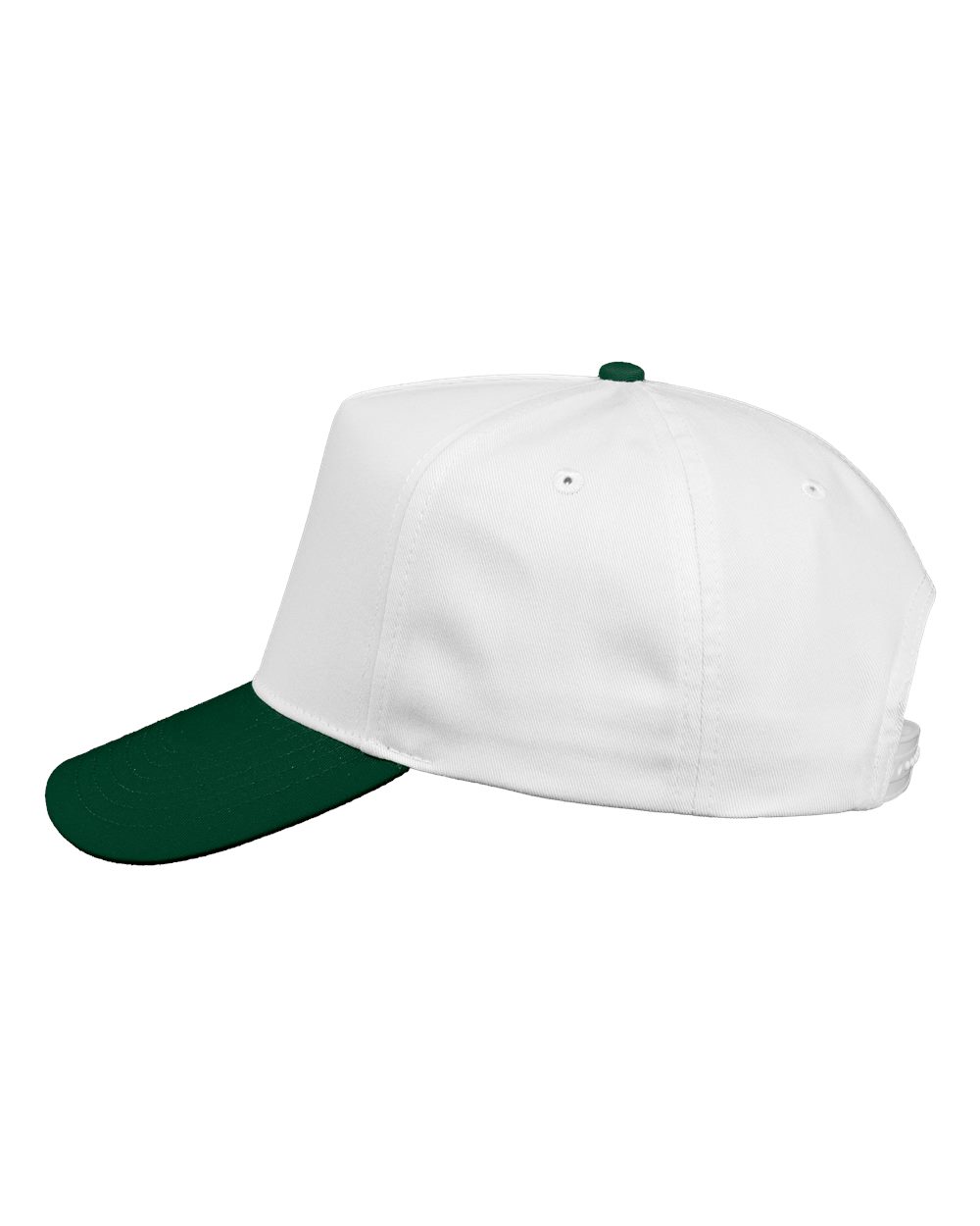 Five-Panel Twill Cap - DirectSide - B27795270 - White/ Forest