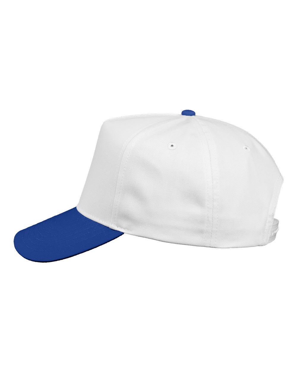 Five-Panel Twill Cap - DirectSide - B27795310 - White/ Royal