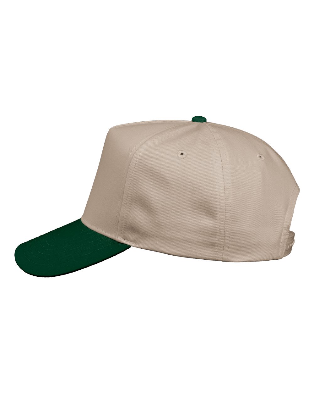Five-Panel Twill Cap - DirectSide - B27795730 - Khaki/ Forest Green
