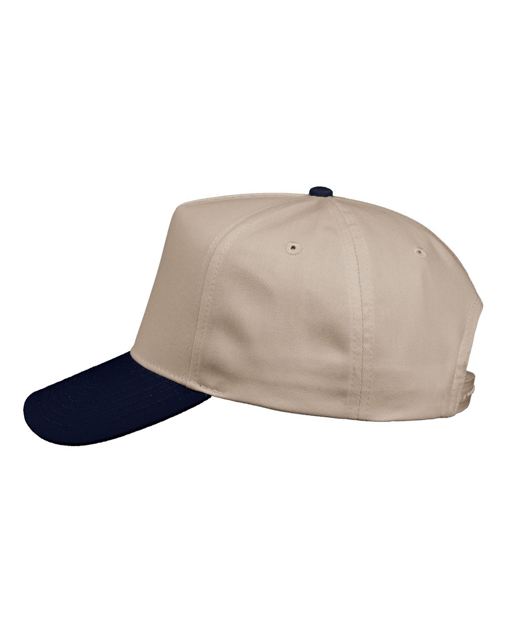 Five-Panel Twill Cap - DirectSide - B27795780 - Khaki/ Navy