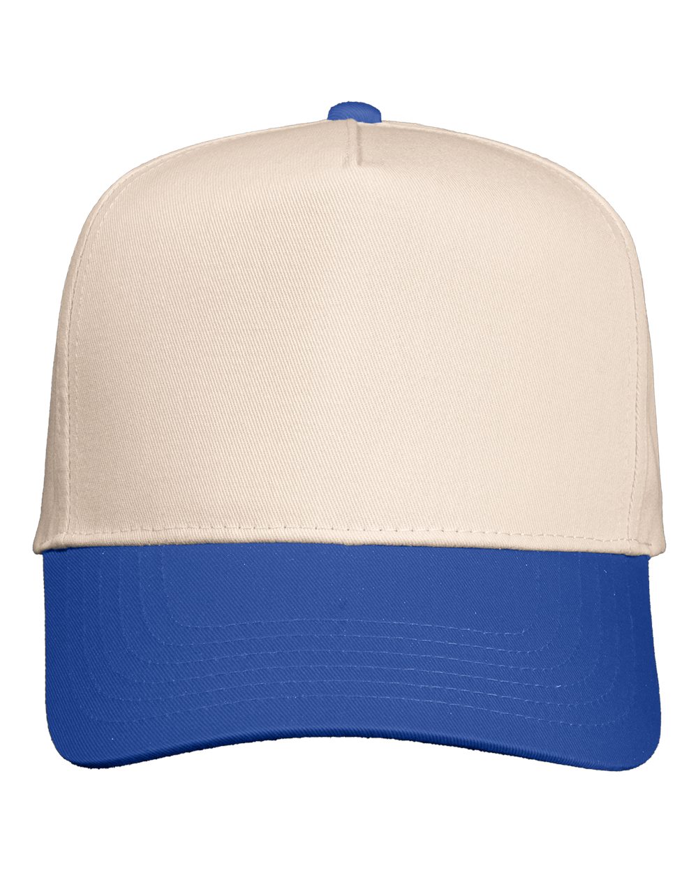 Five-Panel Twill Cap - Front - B27795050 - Natural/ Royal