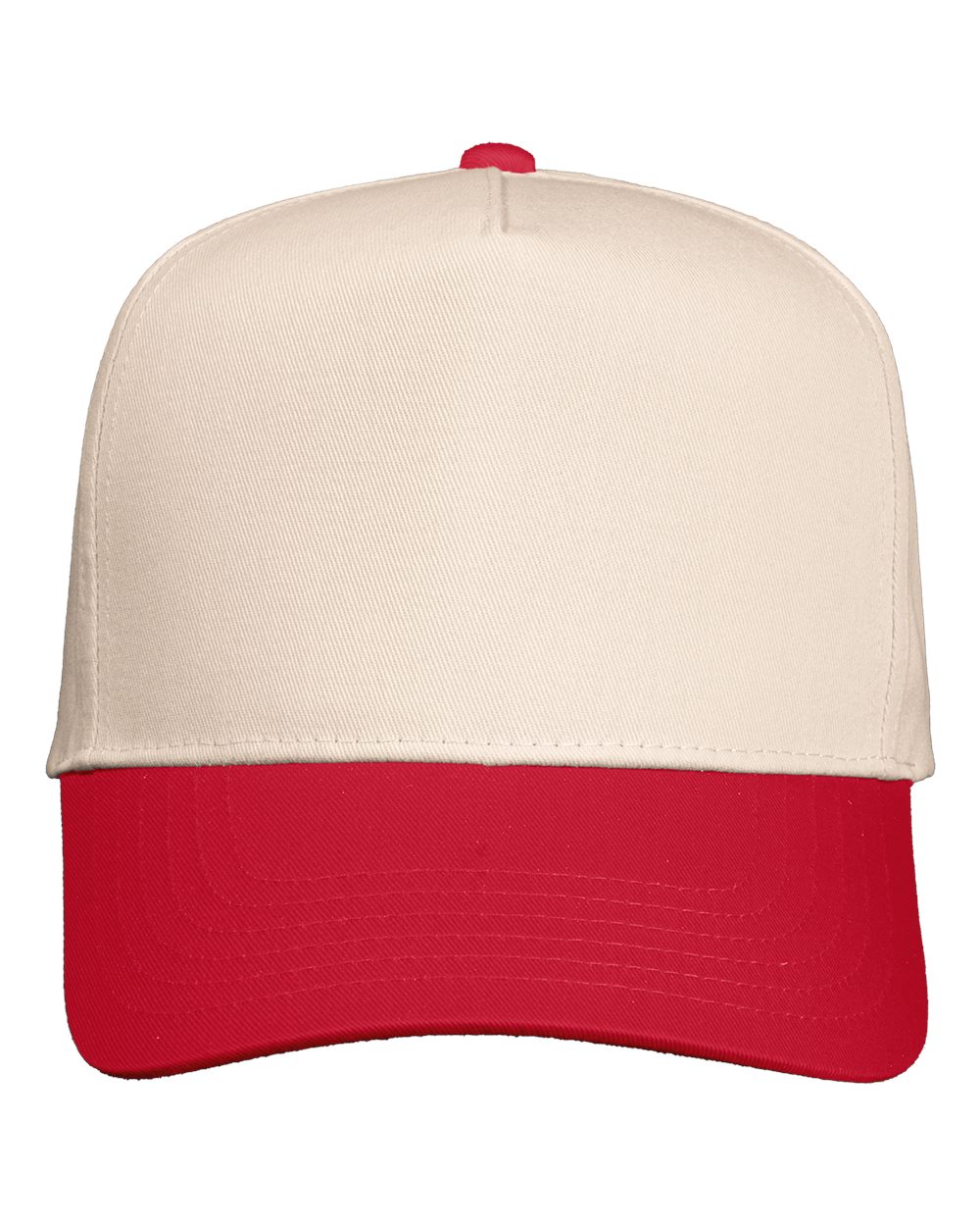Five-Panel Twill Cap - Front - B27795070 - Natural/ Red