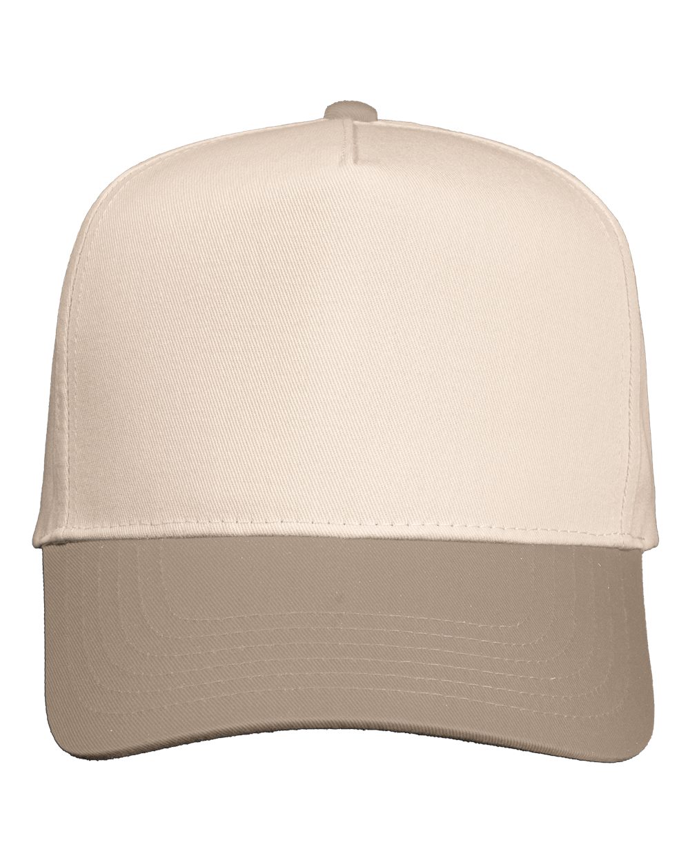 Five-Panel Twill Cap - Front - B27795250 - Natural/ Khaki
