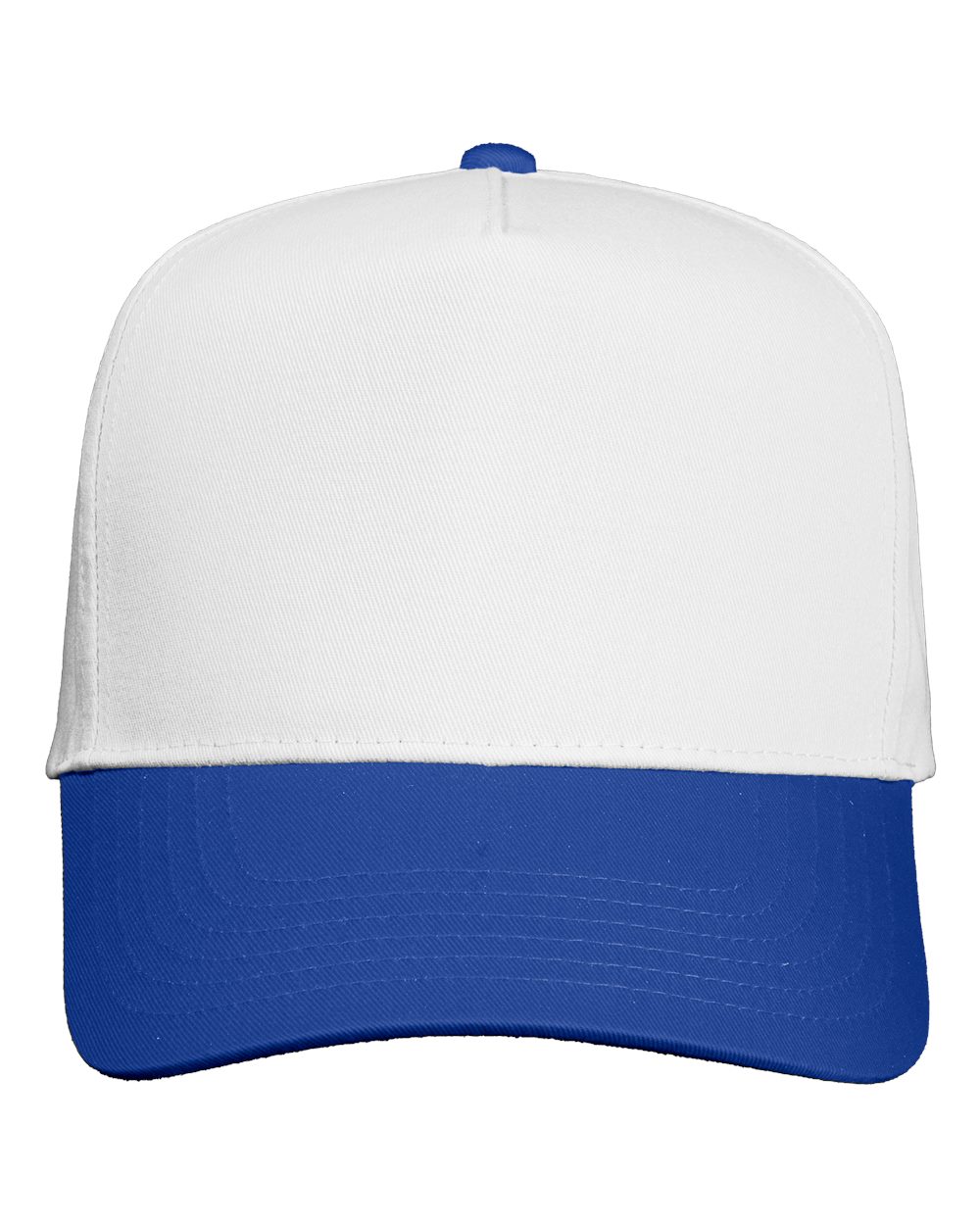 Five-Panel Twill Cap - Front - B27795310 - White/ Royal