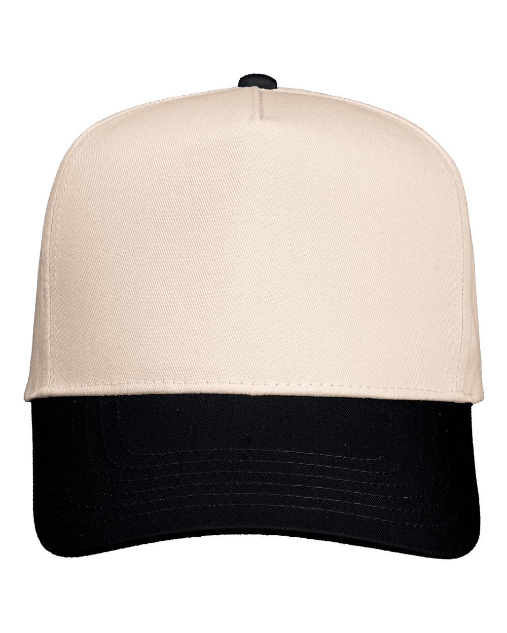 Five-Panel Twill Cap - Front - B27795510 - Natural/ Black