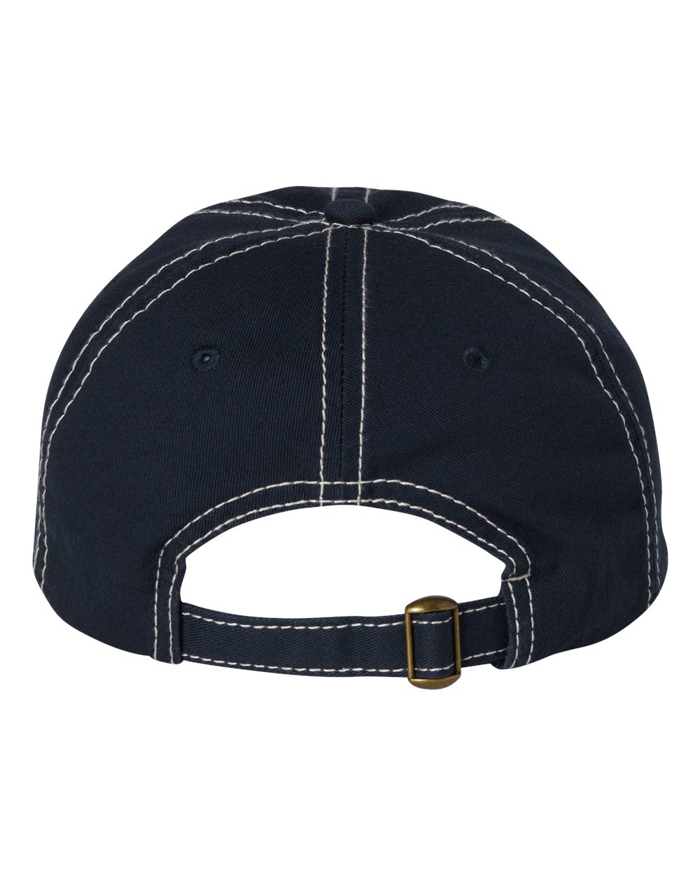 Bio-Washed Classic Dad Hat - Back - B28295680 - Navy/ Stone Stitch