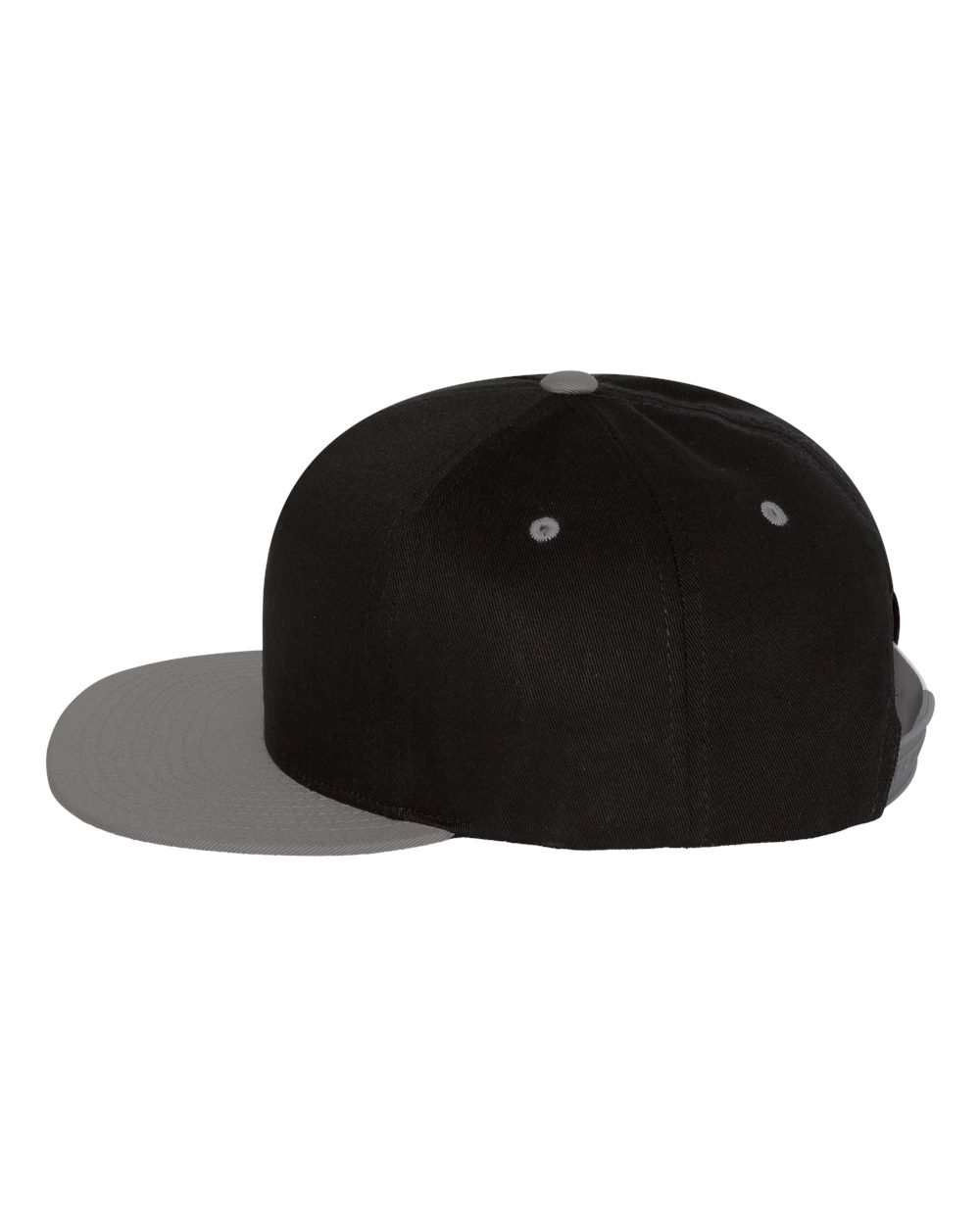 Five-Panel Cotton Twill Snapback Cap - DirectSide - B63095520 - Black/ Grey