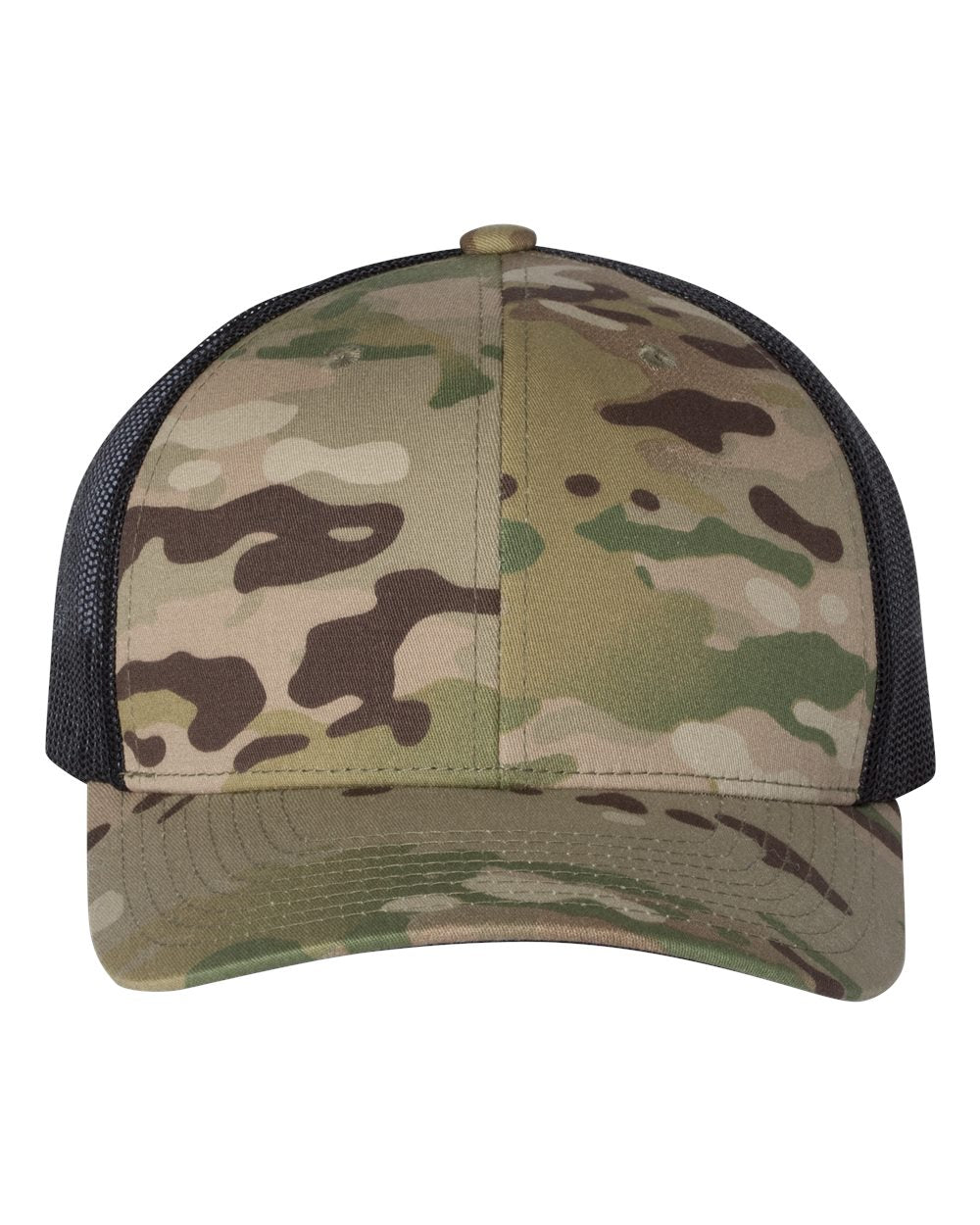 Retro Trucker Cap - Front - B43195600 - Multicam Green/ Black