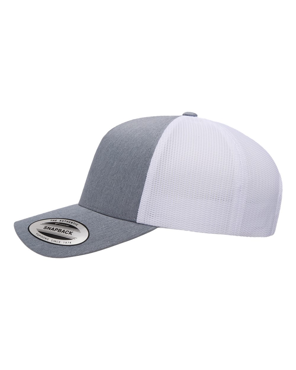 Five-Panel Retro Trucker Cap - DirectSide - B44595680 - Heather/ White