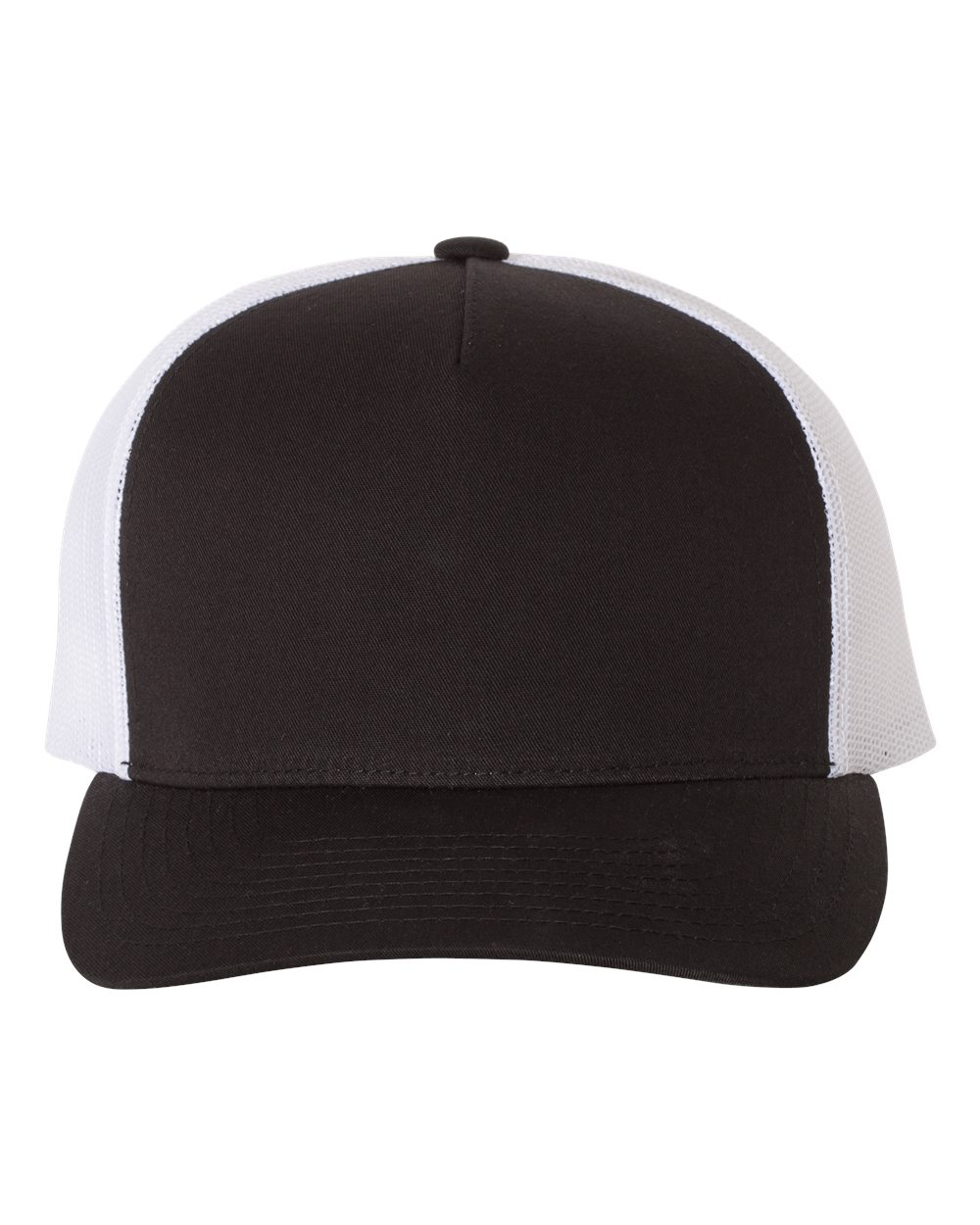 Five-Panel Retro Trucker Cap - Front - B44595020 - Black/ White