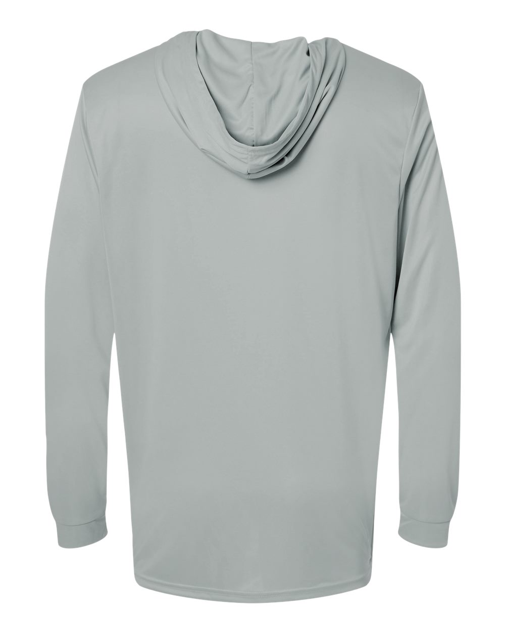 Unisex Bahama Performance Hooded Long Sleeve T-Shirt - Back - B10571092 - Medium Grey