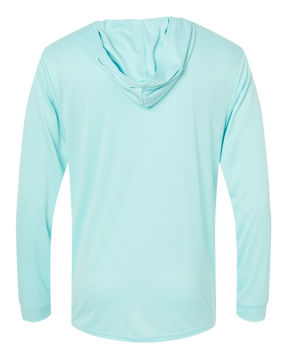Unisex Bahama Performance Hooded Long Sleeve T-Shirt - Back - B10571172 - Aqua Blue