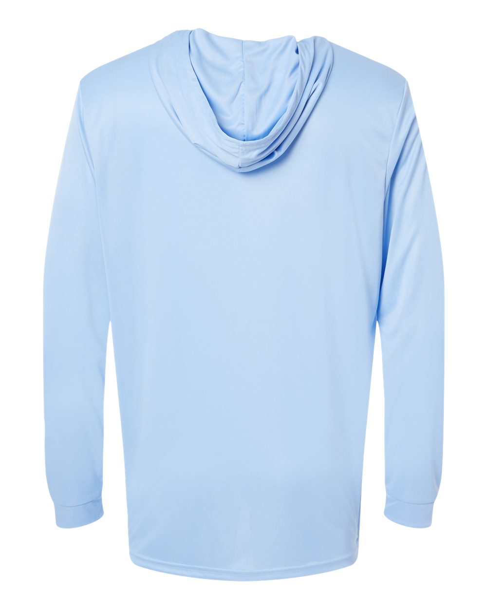 Unisex Bahama Performance Hooded Long Sleeve T-Shirt - Back - B10571262 - Blue Mist