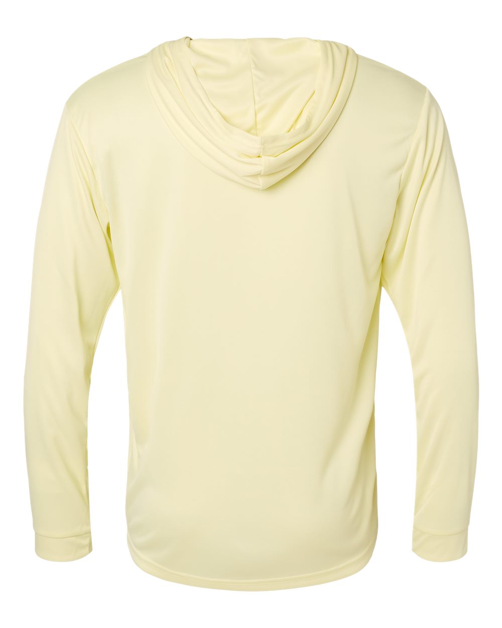 Unisex Bahama Performance Hooded Long Sleeve T-Shirt - Back - B10571402 - Pale Yellow