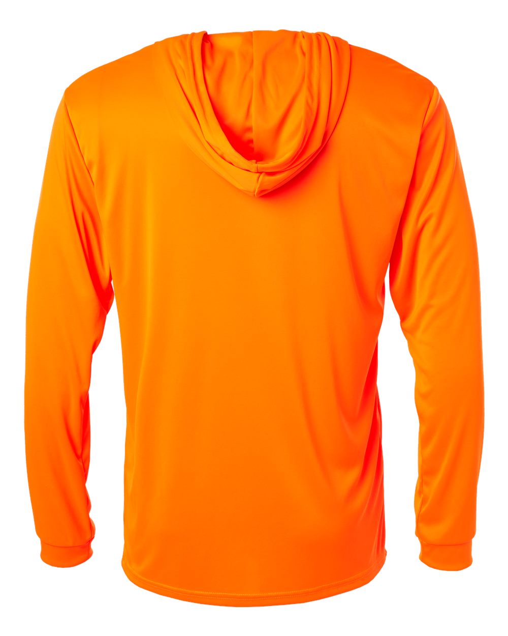 Unisex Bahama Performance Hooded Long Sleeve T-Shirt - Back - B10571662 - Neon Orange