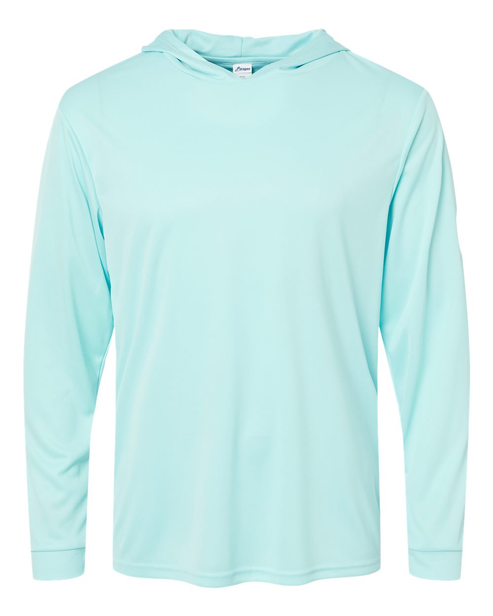 Unisex Bahama Performance Hooded Long Sleeve T-Shirt - Front - B10571172 - Aqua Blue