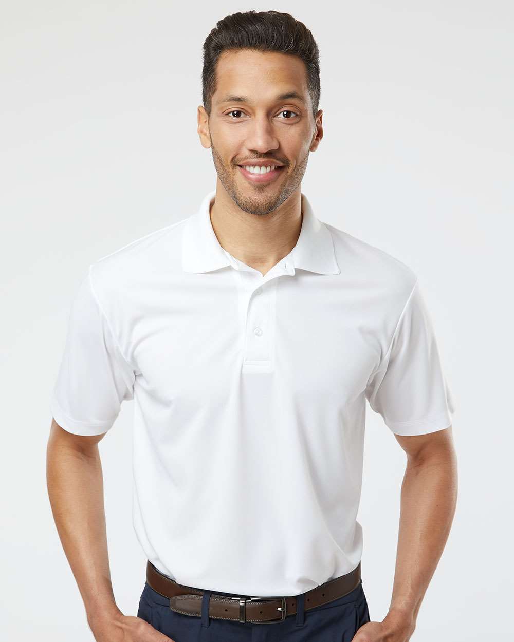 Men's Sebring Performance Polo - OnModelFront - B11071003 - White