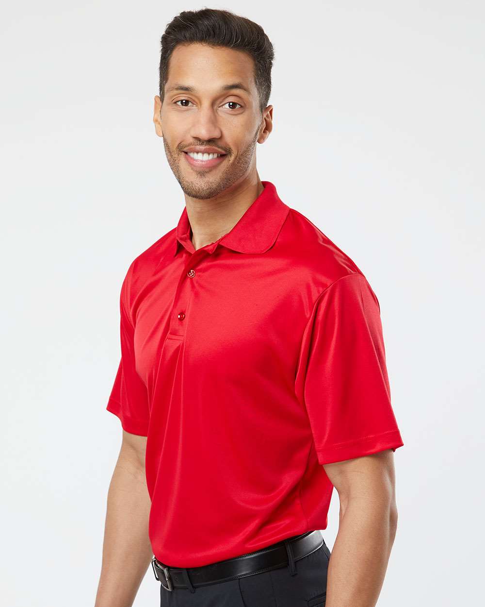 Men's Sebring Performance Polo - OnModelSide - B11071703 - Deep Red