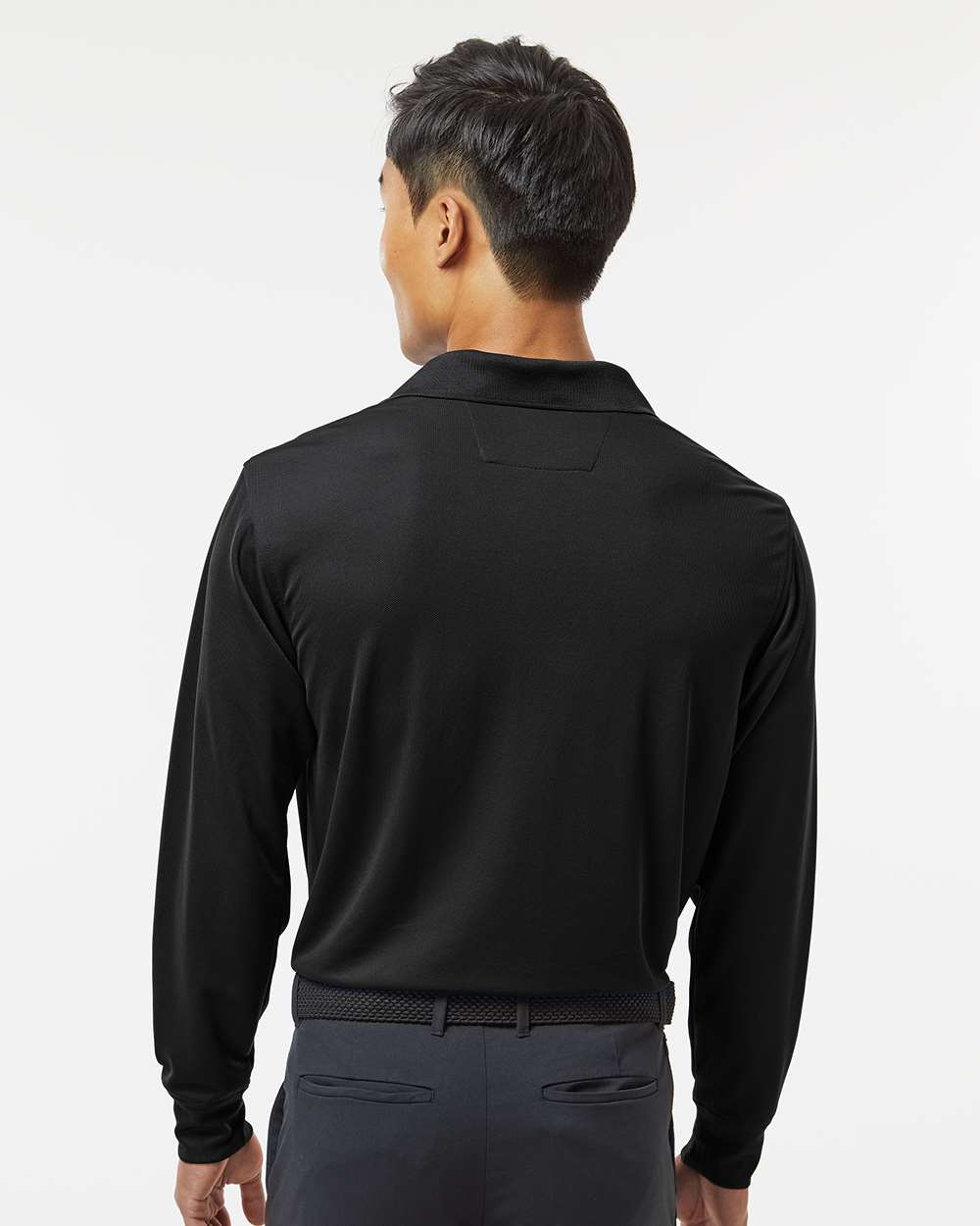 Men's Prescott Long Sleeve Polo - OnModelBack - B11371503 - Black
