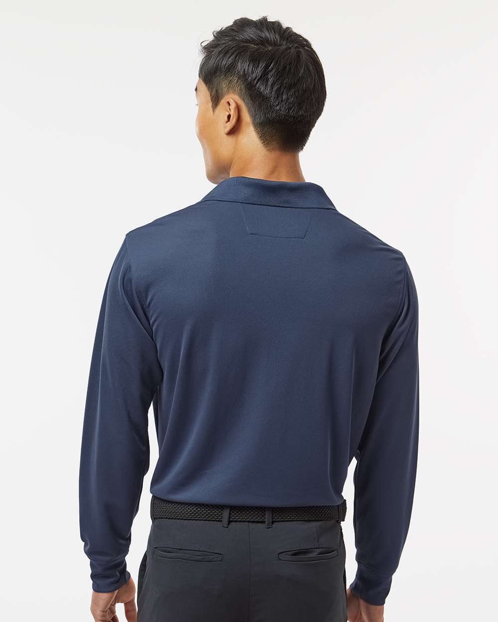 Men's Prescott Long Sleeve Polo - OnModelBack - B11371653 - Navy