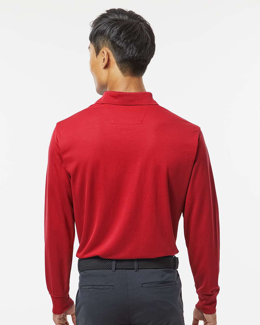 Men's Prescott Long Sleeve Polo - OnModelBack - B11371703 - Red