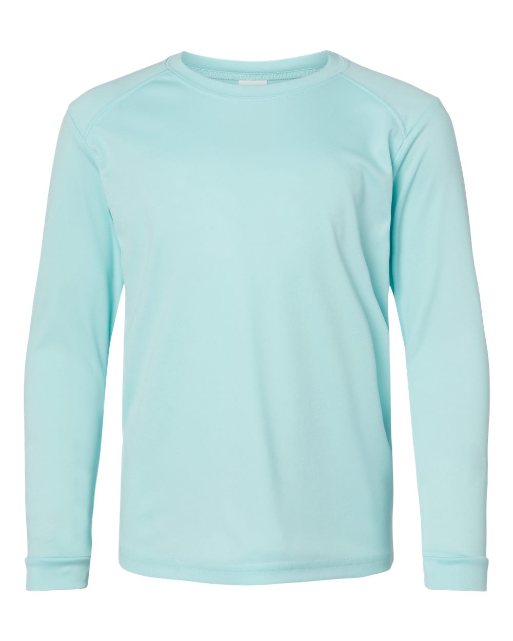 Youth Long Islander Performance Long Sleeve T-Shirt - Front - B12671173 - Aqua Blue