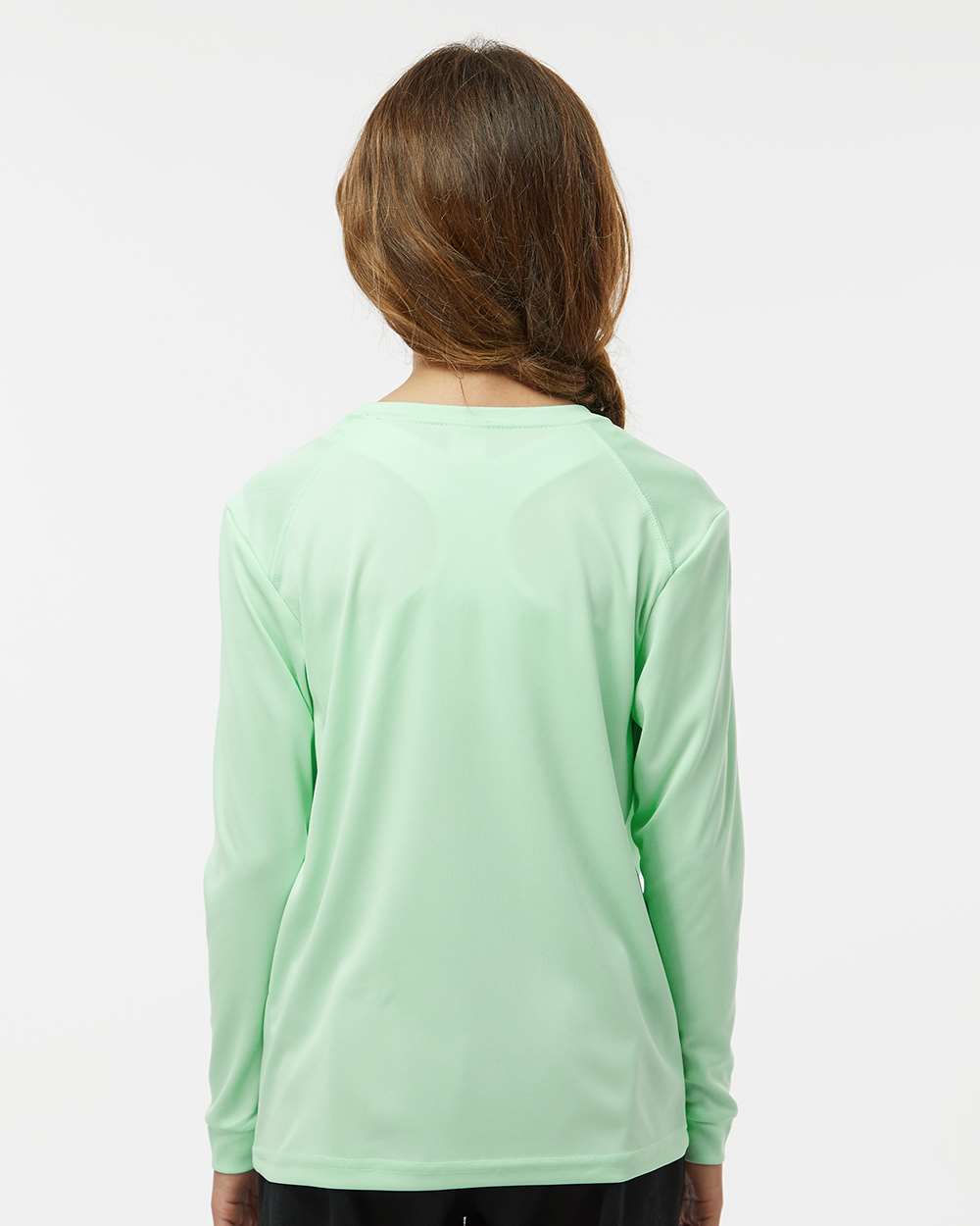 Youth Long Islander Performance Long Sleeve T-Shirt - OnModelBack - B12671103 - Mint Green