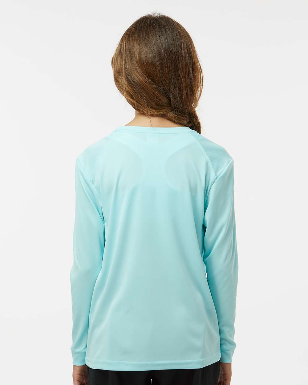 Youth Long Islander Performance Long Sleeve T-Shirt - OnModelBack - B12671173 - Aqua Blue
