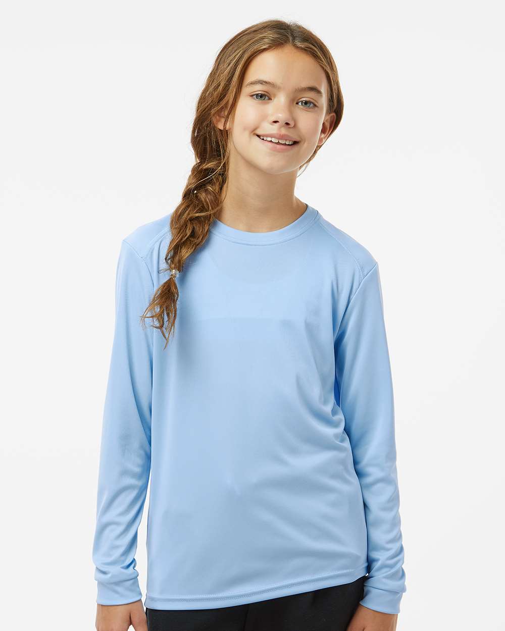 Youth Long Islander Performance Long Sleeve T-Shirt - OnModelFront - B12671253 - Blue Mist