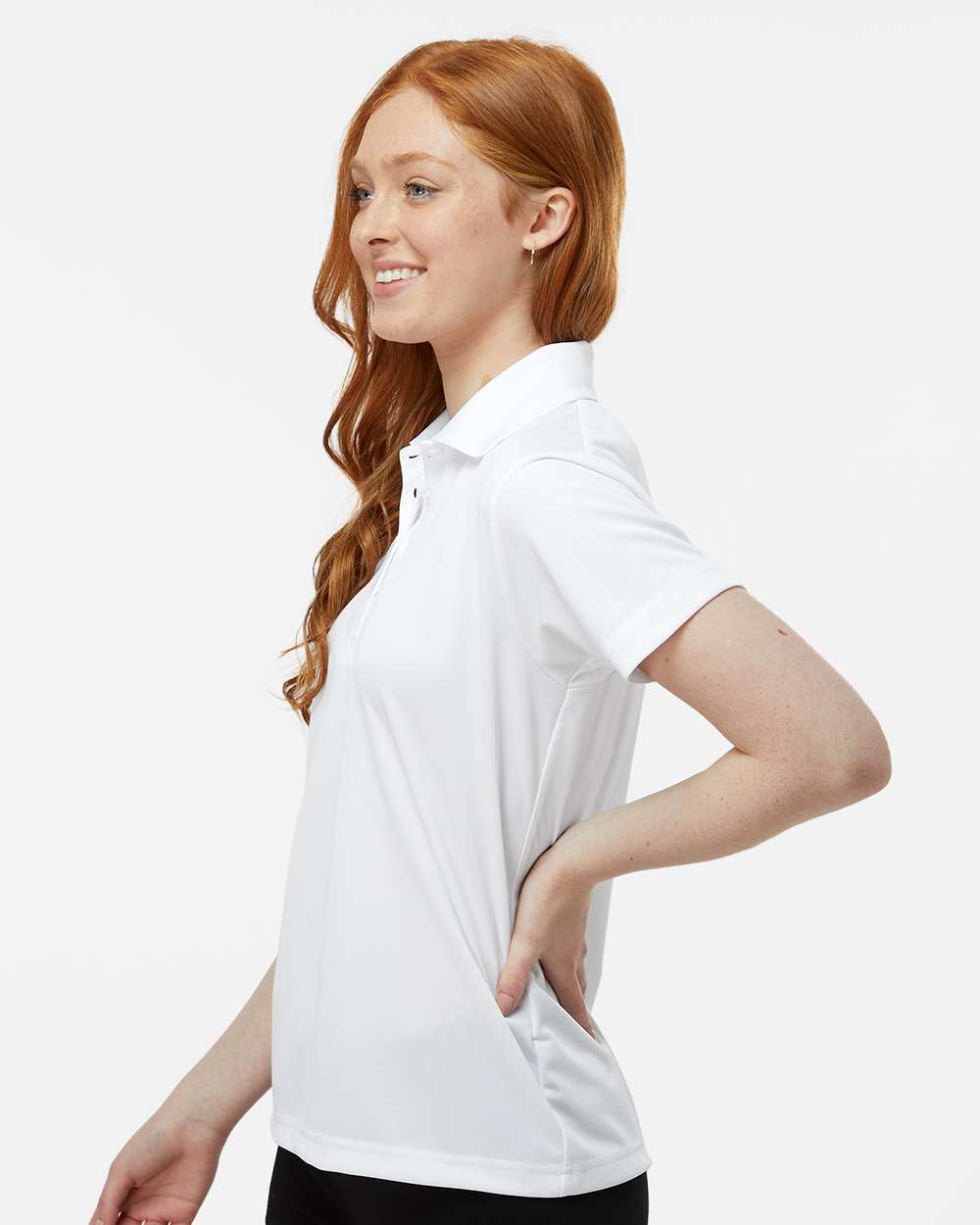 Women's Sebring Performance Polo - OnModelSide - B13571002 - White