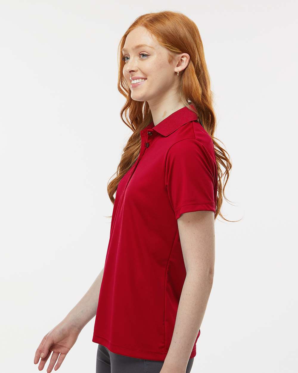 Women's Sebring Performance Polo - OnModelSide - B13571702 - Deep Red