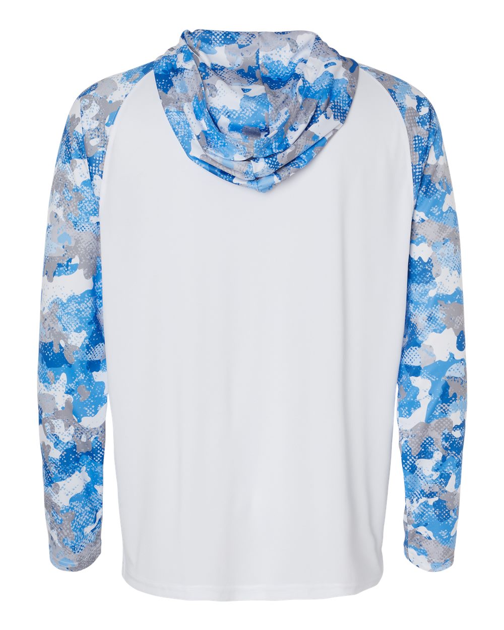 Unisex Tortuga Extreme Performance Hooded T-Shirt - Back - B14871262 - White/ Blue Mist Camo