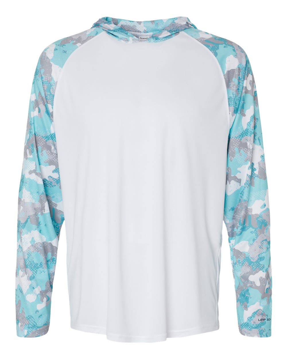 Unisex Tortuga Extreme Performance Hooded T-Shirt - Front - B14871112 - White/ Aqua Camo