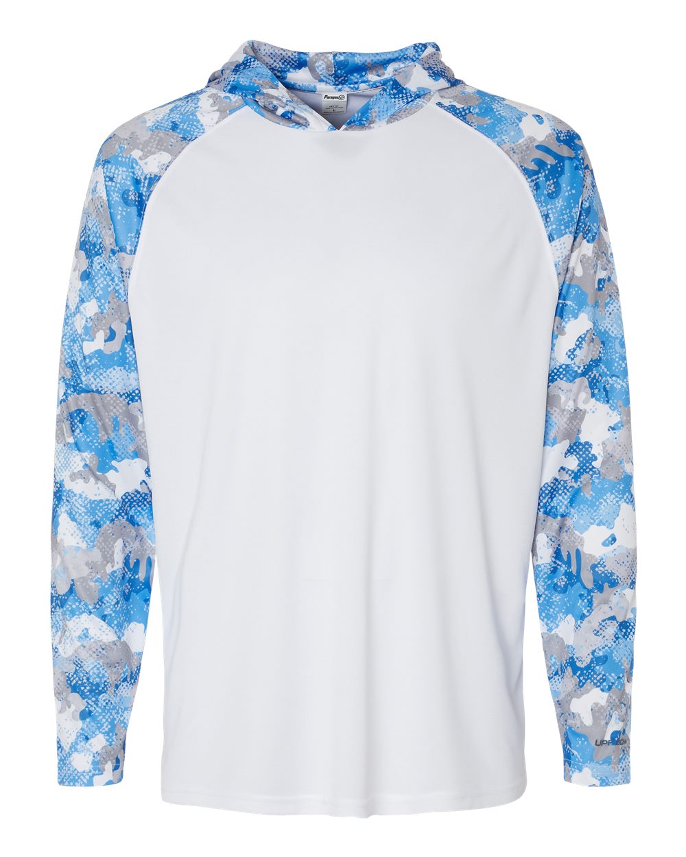 Unisex Tortuga Extreme Performance Hooded T-Shirt - Front - B14871262 - White/ Blue Mist Camo